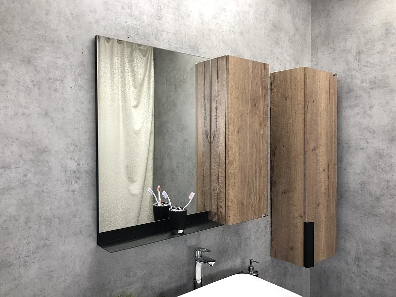 Зеркало со шкафом Comforty Кельн 90 00004147987 Дуб темный МДФ / ЛДСП, стекло