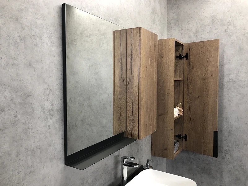 Зеркало со шкафом Comforty Кельн 90 00004147987 Дуб темный МДФ / ЛДСП, стекло