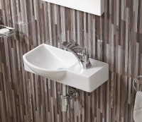 Раковина CeramaLux 41 7947AL Белая фаянс подвесная