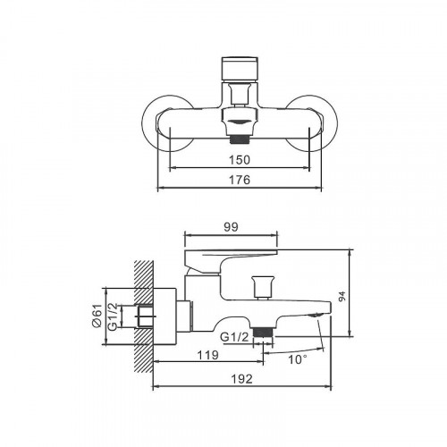 Смеситель для ванны Belz B713-7 B61713-7 цвет Черный