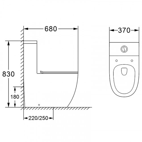 Унитаз моноблок Azario Morano AZ-1001 с бачком и сиденьем Микролифт фаянс напольный