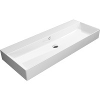 Раковина GSI Kube X 120 9424011 Белая фаянс подвесная, накладная