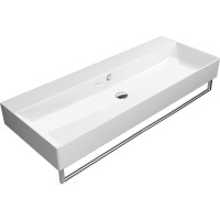Раковина GSI Kube X 120 9424011 Белая фаянс подвесная, накладная