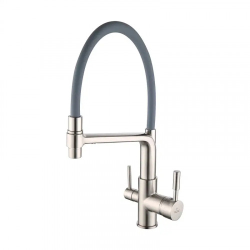 Смеситель для кухни Rose R658L цвет Сатин Серый