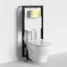 Комплект унитаза с инсталляцией WasserKRAFT Vils 56TLT.010.ME.PG03.H001 цвет Белый с сиденьем Микролифт и клавишей смыва цвет Золото глянцевое