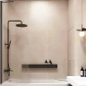 Шторка на ванну Veconi Palau 80 PL84B-80-01-C7 профиль Черный матовый стекло прозрачное