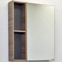 Зеркальный шкаф Comforty Соло 70 00-00011589 Дуб темно-коричневый МДФ / ЛДСП, стекло