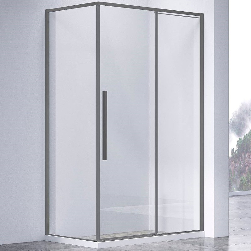 Душевой уголок Vincea Slim-N 120x90 VSR-4SN9012CLGM профиль Вороненая сталь стекло прозрачное