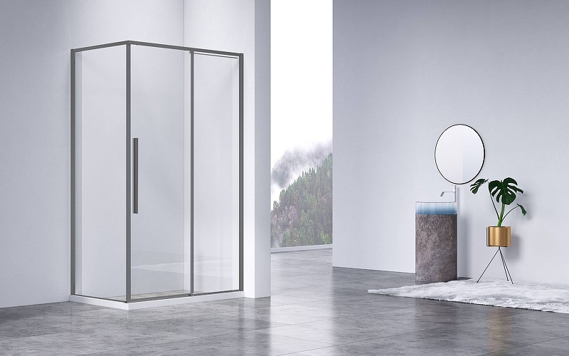 Душевой уголок Vincea Slim-N 120x90 VSR-4SN9012CLGM профиль Вороненая сталь стекло прозрачное