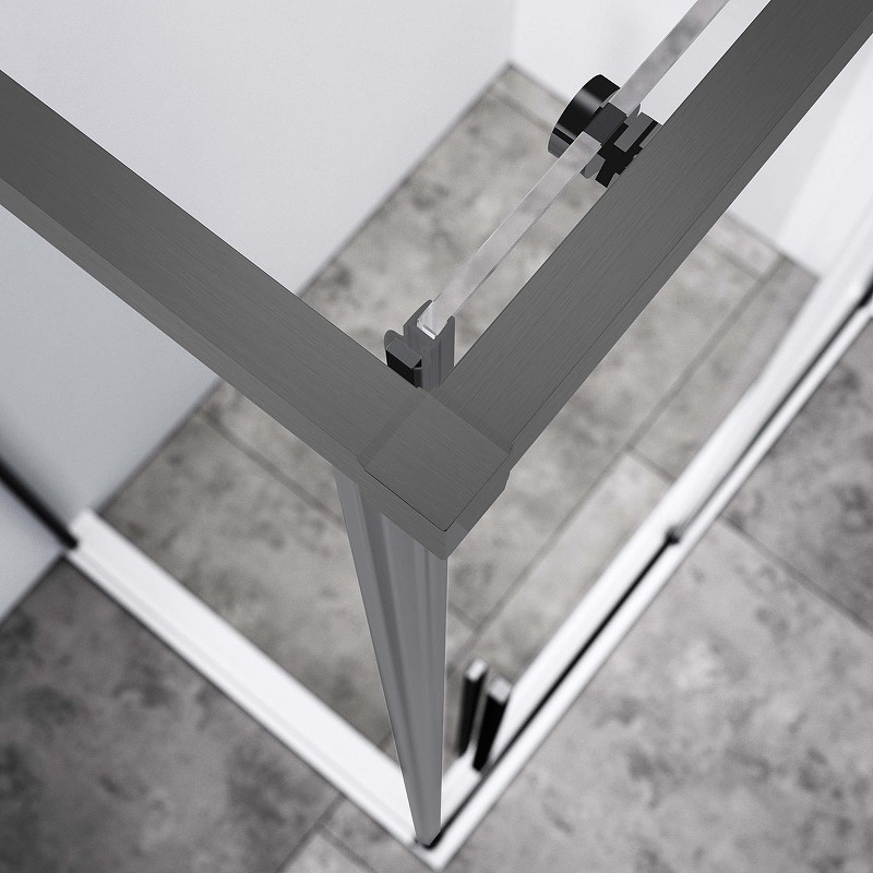 Душевой уголок Vincea Slim-N 120x90 VSR-4SN9012CLGM профиль Вороненая сталь стекло прозрачное
