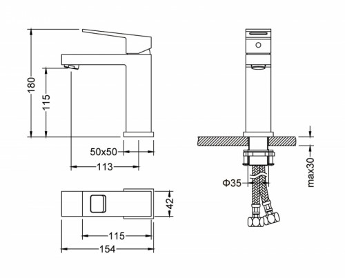 Смеситель для раковины Timo Briana 7161/03F Черный