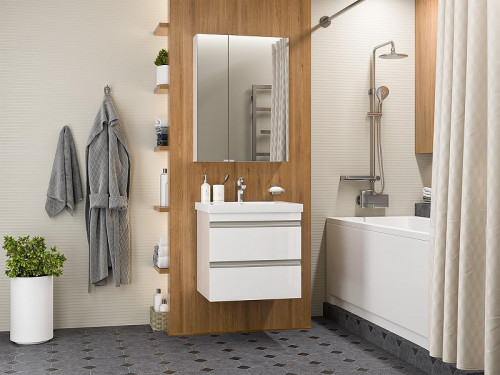 Тумба с раковиной Misty Ингрид 60 УТ000015040 подвесная Белая