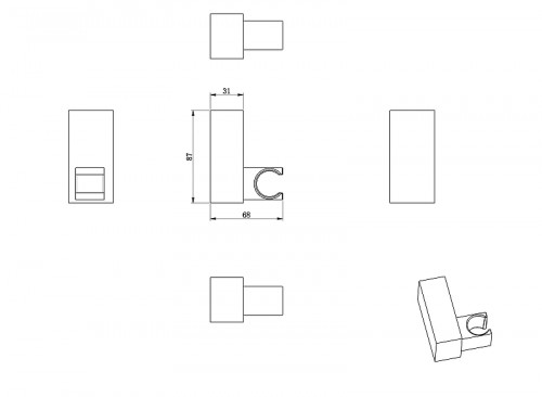 Держатель ручного душа Wonzon &amp; Woghand WW-994201-MB цвет Черный матовый