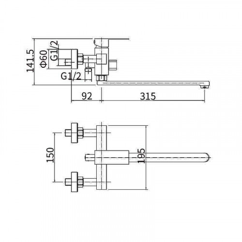 Смеситель для ванны Fashun A52202-7 универсальный цвет Черный