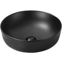 Раковина SantiLine 42 SL-1054MB Черная матовая фаянс накладная