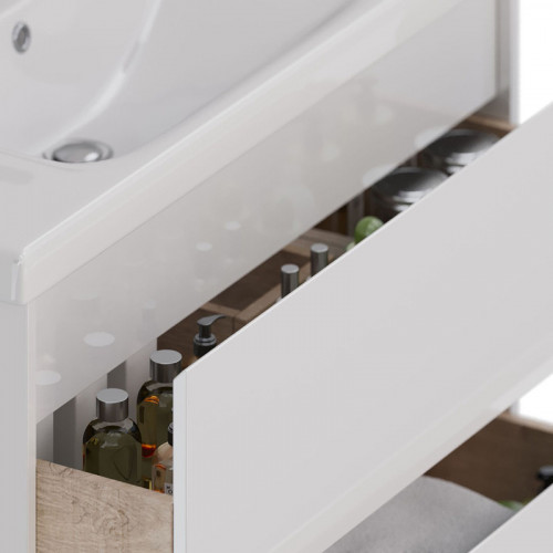 Тумба под раковину Lemark Combi 100 LM03C100T подвесная Белый глянец МДФ / ЛДСП