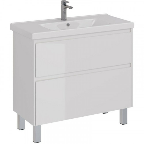 Тумба под раковину Lemark Combi 100 LM03C100T подвесная Белый глянец МДФ / ЛДСП