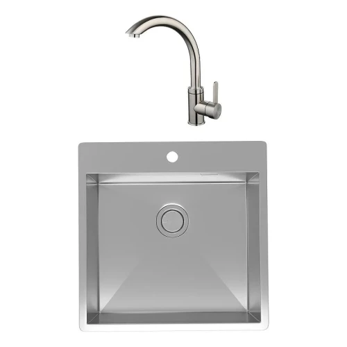 Кухонная мойка Reflexion Iseo 50 RX2250SS цвет Полированная сталь со смесителем Gappo G4099 Нержавеющая сталь