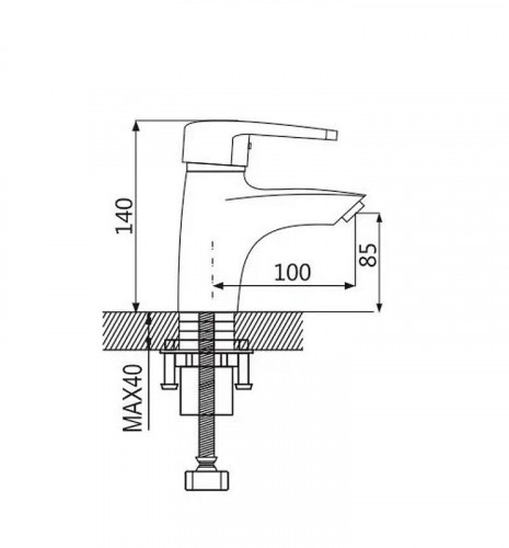 Смеситель для раковины Shevanik S5001F цвет Белый Хром