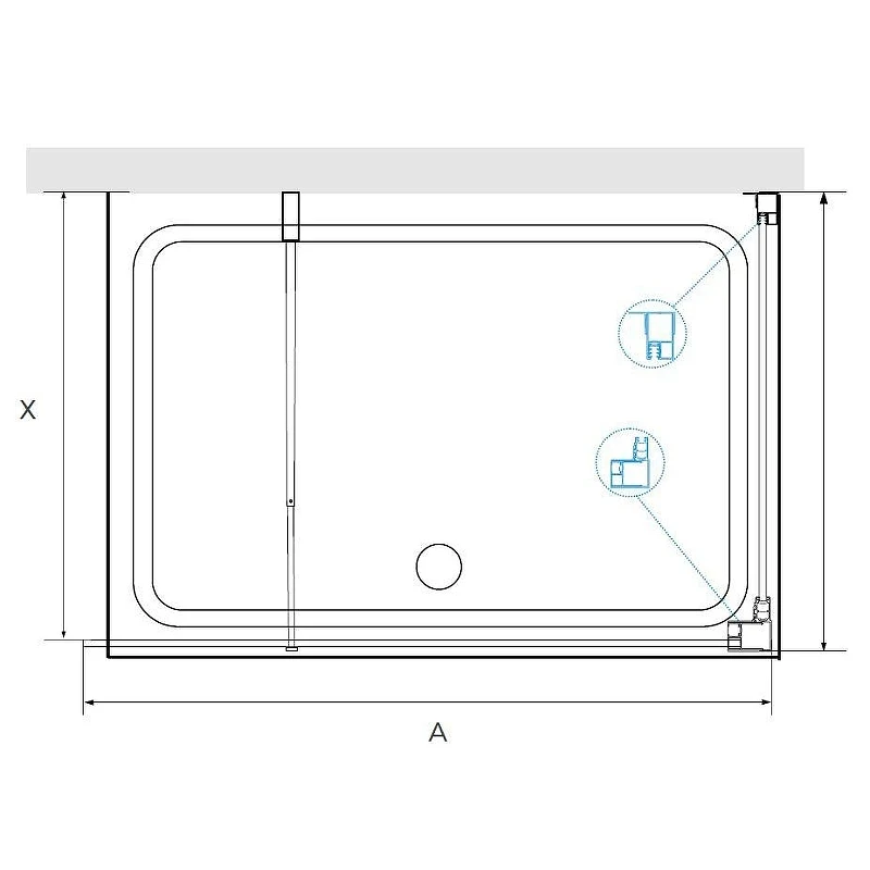 Душевой уголок RGW Walk In 100x100 351005100-14 профиль цвет Черный стекло прозрачное