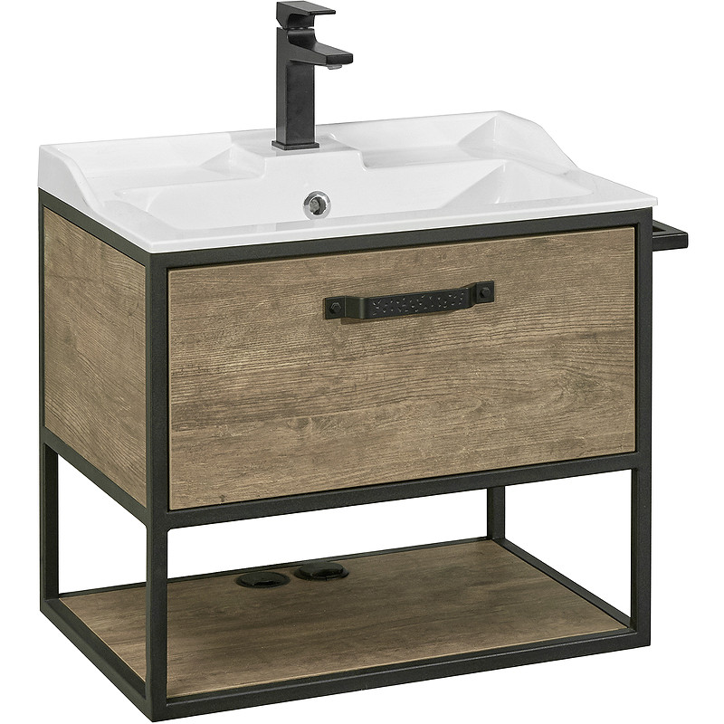 Тумба под раковину Aquaton Лофт Фабрик 65 1A242301LTDY0 подвесная Дуб кантри МДФ / ЛДСП