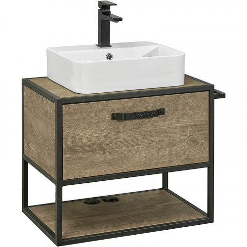 Тумба под раковину Aquaton Лофт Фабрик 65 1A242301LTDY0 подвесная Дуб кантри МДФ / ЛДСП