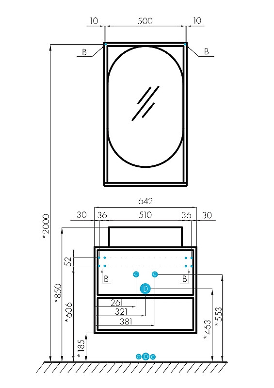 Тумба под раковину Aquaton Лофт Фабрик 65 1A242301LTDY0 подвесная Дуб кантри МДФ / ЛДСП