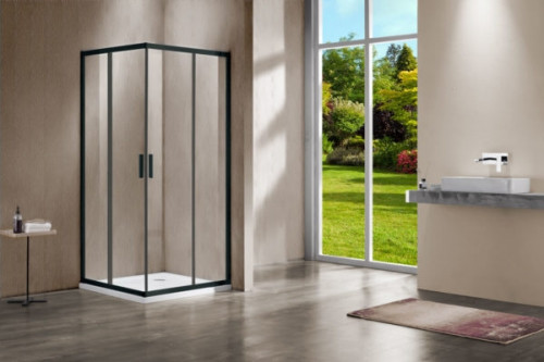 Душевой уголок Vincea Garda VSS-1G8010CLB 100х80 профиль Черный стекло прозрачное