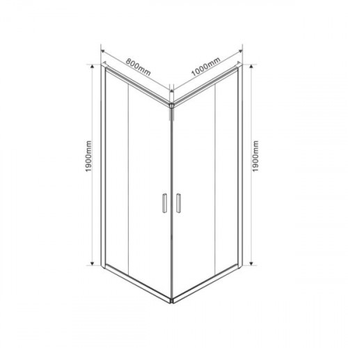 Душевой уголок Vincea Garda VSS-1G8010CLB 100х80 профиль Черный стекло прозрачное