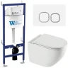 Комплект унитаза с инсталляцией WeltWasser BAMBERG 460 + MERZBACH 043 XL GL-WT + BAMBERG WT 10000013788 цвет Белый глянцевый с сиденьем Микролифт и клавишей смыва цвет Белый