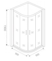 Душевой уголок Good Door Cofe R-90-C-B 90x90 КФ00002 профиль Черный стекло прозрачное