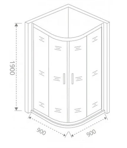 Душевой уголок Good Door Cofe R-90-C-B 90x90 КФ00002 профиль Черный стекло прозрачное