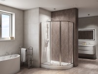Душевой уголок BelBagno Due 100х80 DUE-RH-2-100/80-C-Cr профиль Хром стекло прозрачное