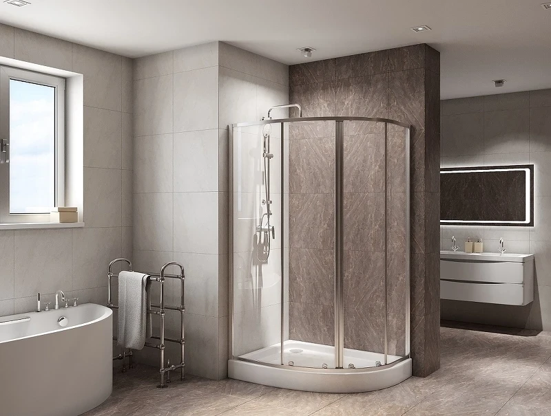 Душевой уголок BelBagno Due 100х80 DUE-RH-2-100/80-C-Cr профиль Хром стекло прозрачное