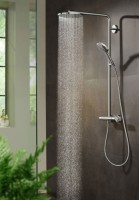 Душевая система Hansgrohe Raindance Select S Showerpipe 27633670 с термостатом Черная матовая латунь на стену