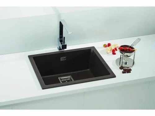 Кухонная мойка Alveus Granital+ Quadrix 50 Deep Black G90 560x460x200 1149138 Черная матовая искусственный камень (литьевой мрамор) встраиваемая сверху, встраиваемая снизу
