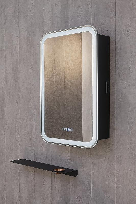 Зеркальный шкаф Silver Mirrors Фиджи 60 LED-00002724 с подсветкой Черный