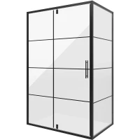 Душевой уголок Niagara Nova 120х80 NG-0220-08 профиль Черный стекло прозрачное