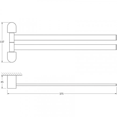 Полотенцедержатель Artwelle Schwarz 35 7731 поворотный Черный матовый