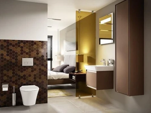 Шкаф пенал Ideal Standard Connect Air 40 E0832VY подвесной цвет Matt Dark Brown + Matt White (Темно-коричневый матовый + Белый матовый)