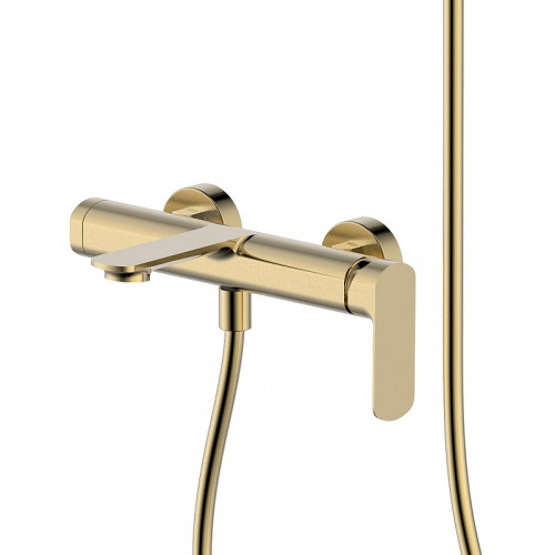 Смеситель для ванны AQUAme Monza AQM6312BG Шлифованное золото латунь на стену