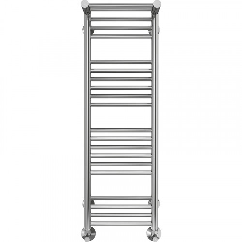 Водяной полотенцесушитель Terminus Аврора П20 300x1000 4670078529848 с полкой Хром, нижнее подключение, G 1/2" ВР, с угловым соединением нержавеющая сталь