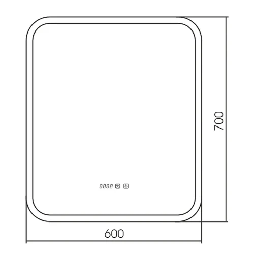 Зеркало Silver Mirrors Стив-3 60 LED-00002843 с подсветкой с сенсорным выключателем с часами и подогревом стекло