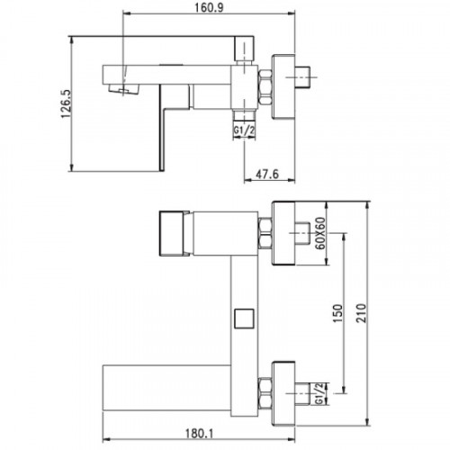 Смеситель для ванны Aquanet Blanco AF420-20W 261818 Белый матовый латунь на стену