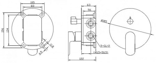 Смеситель для душа BelBagno Ancona ANCONA-VDI-CRM Хром латунь встраиваемый