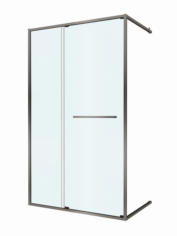 Душевая дверь Cezares Lux 130 LUX-B-FS-11-130-C-GM профиль Оружейная сталь стекло прозрачное