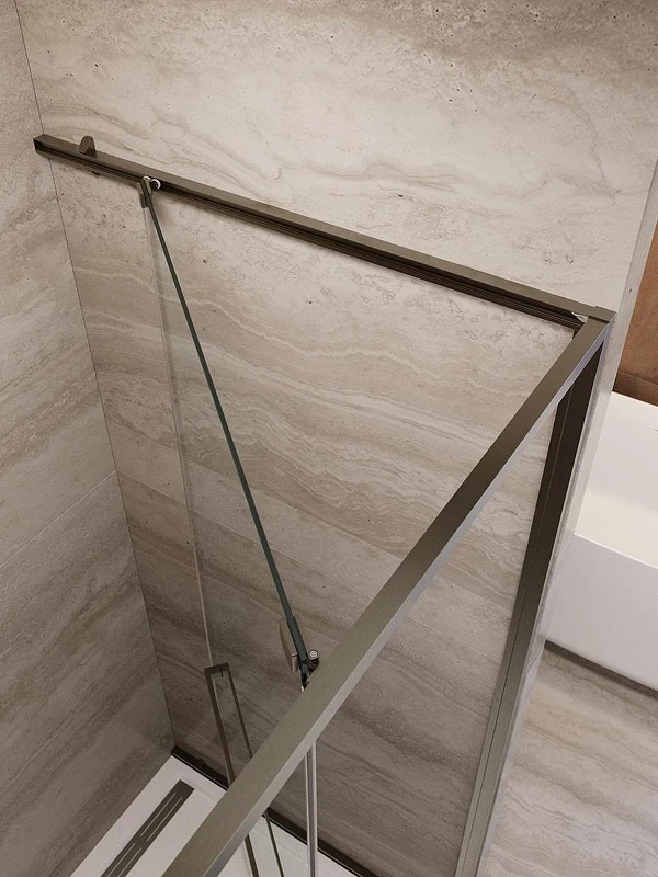 Душевая дверь Cezares Lux 130 LUX-B-FS-11-130-C-GM профиль Оружейная сталь стекло прозрачное
