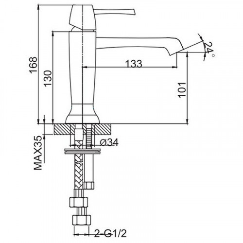 Смеситель для раковины Caprigo Diamante 50-020-crm Хром латунь
