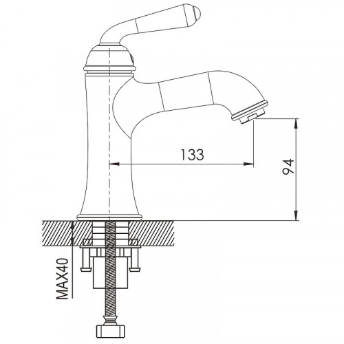 Смеситель для раковины Rose R02H R0201H Черный матовый латунь