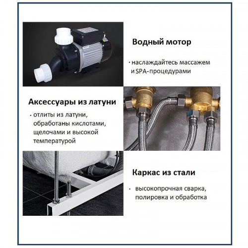 Акриловая ванна Ceruttispa C-478A 170x120 10351 с гидромассажем